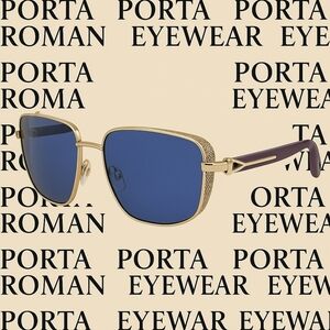 Porta Roma Gold and Blue Sunglasses